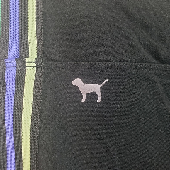 Victoria's Secret Pink Black Rainbow Stripe Croppe - Picture 8 of 10